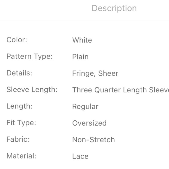 NWT Lace Fringe Kimono - Picture 9 of 9